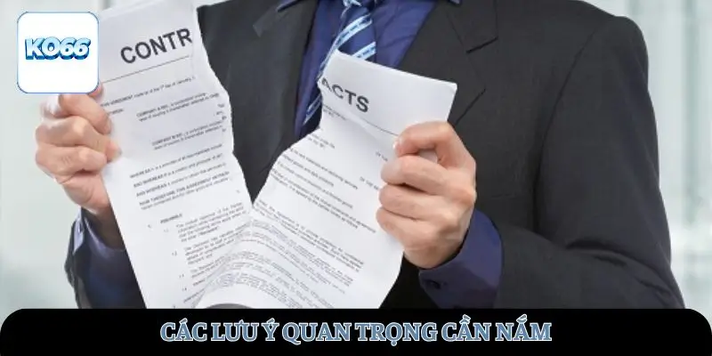 Các lưu ý quan trọng cần nắm