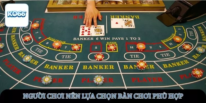 Người chơi cần chọn bàn chơi phù hợp với năng lực
