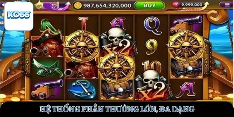 Hệ thống phần thưởng lớn, đa dạng
